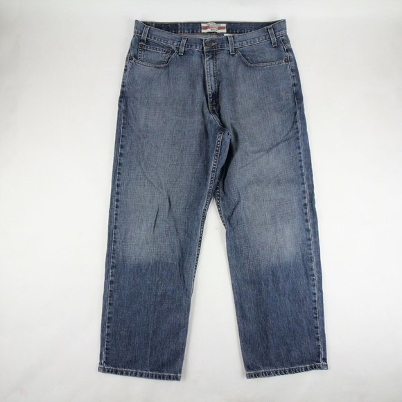 Levi Strauss Signature Men's Relaxed Jeans Dark 38 - Picture 1 of 8